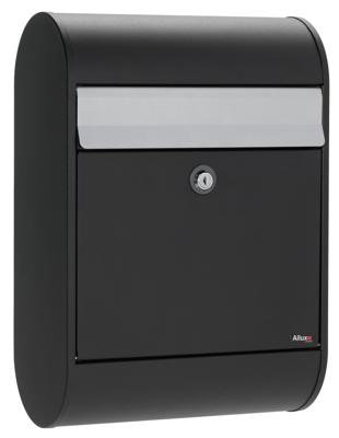Brievenbus Allux 5000 zwart met grijze klep