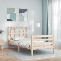 Bedframe met hoofdbord massief hout - thumbnail