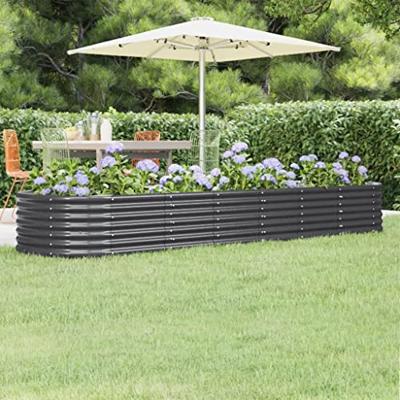 VidaXL Plantenbak 296x80x36 cm gegalvaniseerd staal antracietkleurig