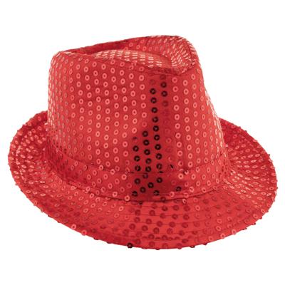 Gangsterhoed pailletten rood