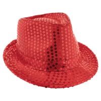 Gangsterhoed pailletten rood - thumbnail