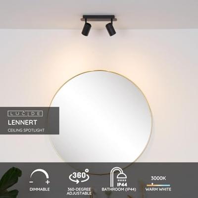 Lucide LENNERT - Plafondspot Badkamer - LED Dimb. - GU10 - 2x5W 3000K - IP44 - Zwart Lucide LENNERT - Plafondspot Badkamer - LED Dimb. - GU10 - 2x5W 3000K - IP44 - Zwart
