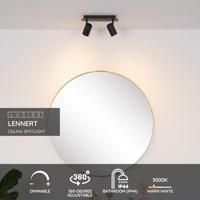 Lucide LENNERT - Plafondspot Badkamer - LED Dimb. - GU10 - 2x5W 3000K - IP44 - Zwart - thumbnail