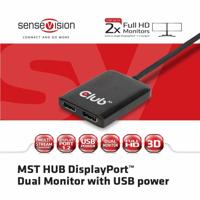 Club 3D CSV-6200 Multi Stream Transport Hub DisplayPort 1.2 zwart - thumbnail