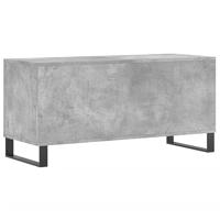Platenkast 100x38x48 cm bewerkt hout betongrijs - thumbnail
