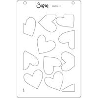 Sizzix • layered stencils a6 mark making hearts 4pcs - thumbnail
