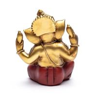 Goudkleurig Ganesha Beeld - Polyresin - 458 gram - uit China - thumbnail