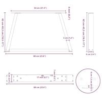 Eettafelpoten 2 st V-vormig 60x(42-43,3) cm staal antraciet - thumbnail