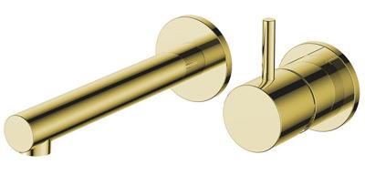 Wastafelkraan Inbouw Wiesbaden Style Mengkraan Eenhendel Geborsteld Messing Goud