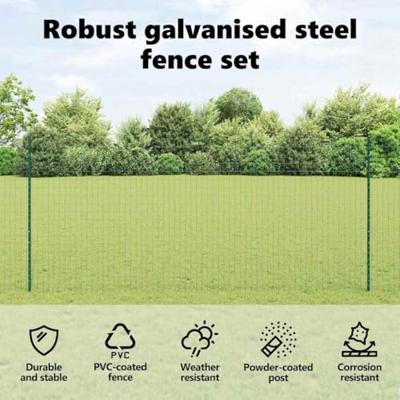 VidaXL Hek met paal groen 1,4 x 10 m staal en pvc VidaXL Hek met paal groen 1,4 x 10 m staal en pvc