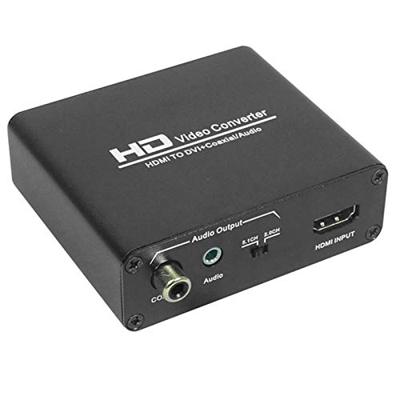 HDV-339 Full HD HDMI naar DVI + Digitaal Coaxiaal / Analoog Stereo Audio Converter Adapter(zwart)