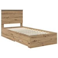 Bedframe met hoofdeinde Artisan Eiken 90 x 200 cm Bewerkt hout - thumbnail