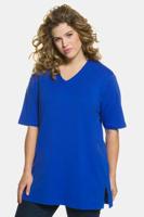 Ulla Popken T-shirt, relaxed, V-hals, zijsplitten - Grote Maten - thumbnail