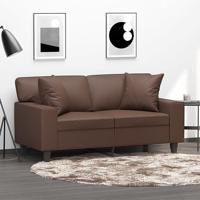 VidaXL Sierkussens 2 st 40x40 cm kunstleer bruin - thumbnail