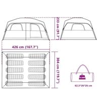 VidaXL Gezinstent 10-persoons waterdicht grijs en oranje - thumbnail