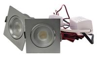Set 2 x vierkante led inbouwspot 4W chroom - thumbnail