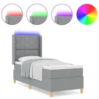 Boxspringbed met matras Lichtgrijs 140 x 200 cm Stof - thumbnail