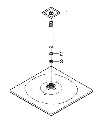 Grohe Regendoucheset Rainshower Mono Cube 31 cm met Plafondarm Hard Graphite Geborsteld