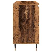 Badkamerkast 80x33x60 cm bewerkt hout oud houtkleurig - thumbnail