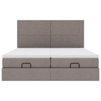 Ottoman bed met matrassen en LED's 180x200cm stof taupe - thumbnail