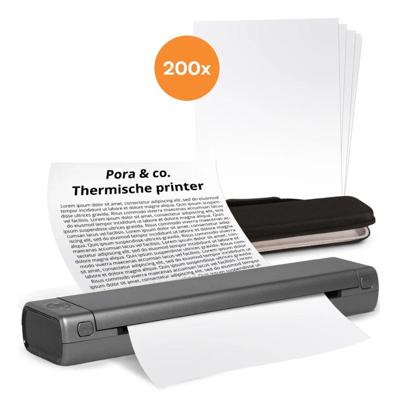 Pora&co Thermische A4 printer, grijs Pora&co Thermische A4 printer, grijs