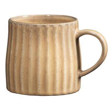 Mok met oor Mila - beige - stoneware - 340 ml - Leen Bakker