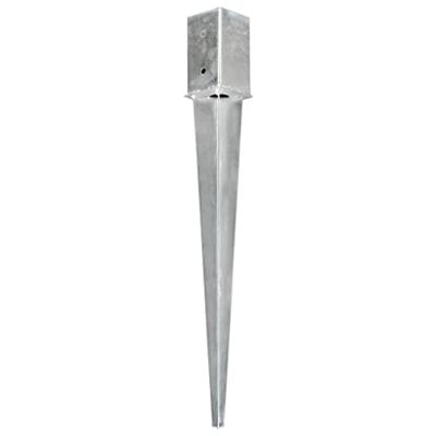 Grondpinnen 12 st 8x8x76 cm gegalvaniseerd staal zilverkleurig - thumbnail