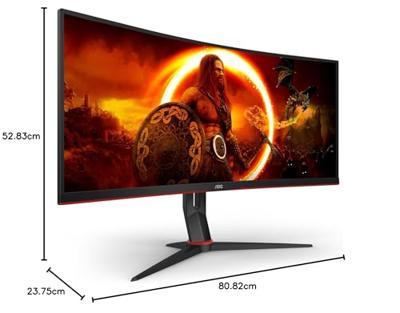 AOC GAMING CU34G2XP/BK 34 Wide Quad HD 180Hz Curved VA Monitor
