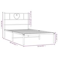 Bedframe met hoofdbord metaal wit 107x203 cm - thumbnail