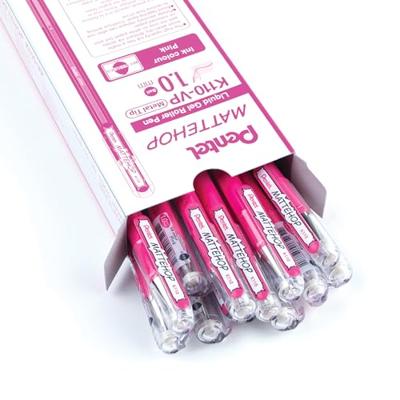 Gelschrijver pentel k110 mattehop m roze | 12 stuks