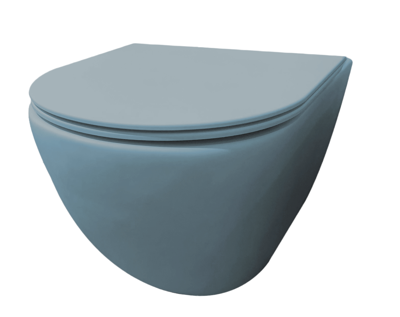 Best Design Wandcloset Morrano Rimfree Blinde Bevestiging incl Zitting Mat Lichtblauw