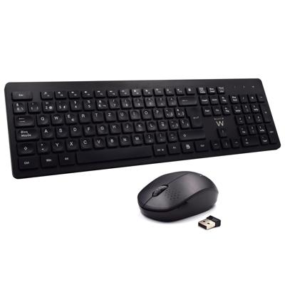 Toetsenbord en draadloze muis Ewent EW3256 2.4 GHz Zwart Qwerty Spaans QWERTY - thumbnail