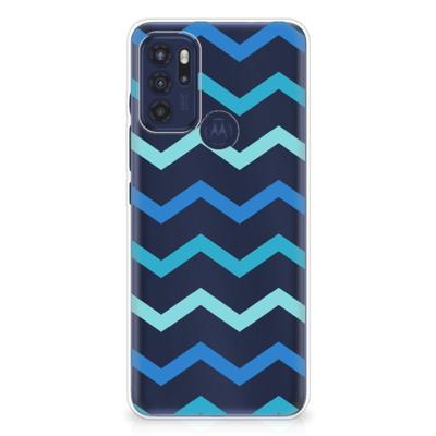 Motorola Moto G60s | TPU bumper | Zigzag Blauw Motorola Moto G60s | TPU bumper | Zigzag Blauw