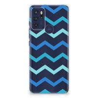 Motorola Moto G60s | TPU bumper | Zigzag Blauw - thumbnail