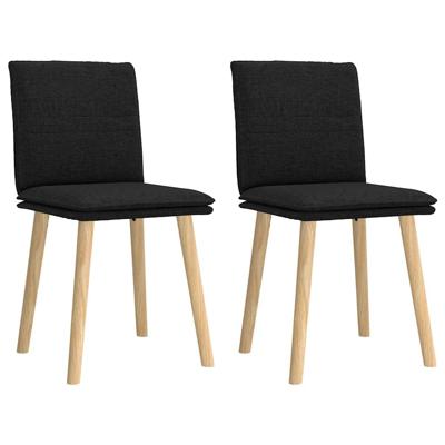 Eetkamerstoelen 2 st stof zwart