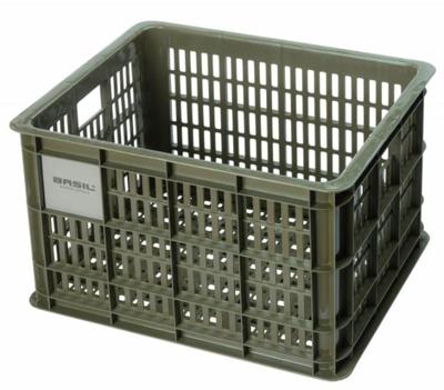 Gerecyclede fietskrat Basil Crate M 29.5 liter 35 x 45 x 25 cm - moss green