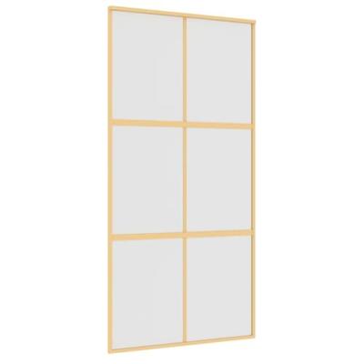 Schuifdeur 102,5x205 cm mat ESG-glas en aluminium goudkleurig