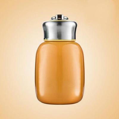 Mini leuke koffie vacuüm kolven Thermos RVS Cup reizen drinken water fles Thermoses mokken 280ML (oranje)