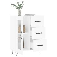 Dressoir 69,5x34x90 cm bewerkt hout wit - thumbnail
