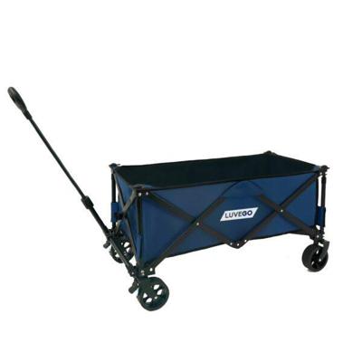 Luvego Bolderkar Opvouwbaar - Tot 100KG Draagvermogen - 135L - 90x50x50 CM - 360º Wielen - Bolderwagen / Bolderkarren / Strandkar / Trekkar / Plooibare Bolderkar - Voor Strand - Donkerblauw