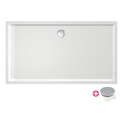 Douchebak Xenz Mariana | 140x90x4 cm | Incl.Afvoersifon-Chroom | Acryl | Rechthoekig | Wit glans Douchebak Xenz Mariana | 140x90x4 cm | Incl.Afvoersifon-Chroom | Acryl | Rechthoekig | Wit glans