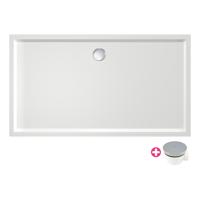 Douchebak Xenz Mariana | 140x90x4 cm | Incl.Afvoersifon-Chroom | Acryl | Rechthoekig | Wit glans - thumbnail