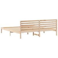 Bedframe met hoofdeinde Bruin 180 x 210 cm Massief grenenhout - thumbnail