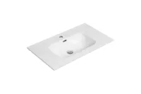 Wastafel Tieme keramiek glans wit met kraangat - thumbnail