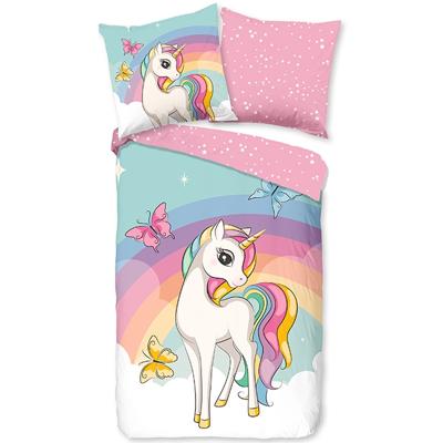 Good Morning Kinderdekbedovertrek "eenhoorn en regenboog" - Multi - (140x200/220 cm) - Katoen