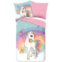 Good Morning Kinderdekbedovertrek "eenhoorn en regenboog" - Multi - (140x200/220 cm) - Katoen - thumbnail