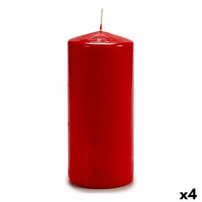 Kaars Acorde Rood 9 x 20 x 9 cm (4 Stuks)