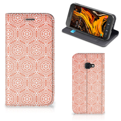 Samsung Galaxy Xcover 4s | Hoesje met Magneet | Pattern Orange