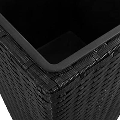 VidaXL Plantenbakken verhoogd 3 st poly rattan zwart
