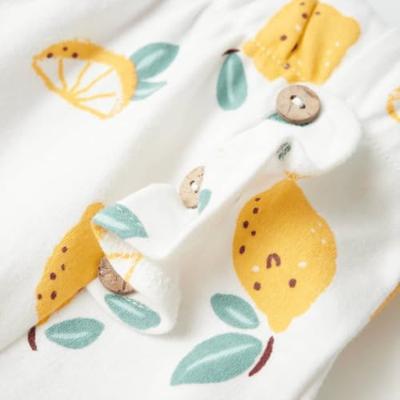 Kindershorts citroenenprint 104 ecru